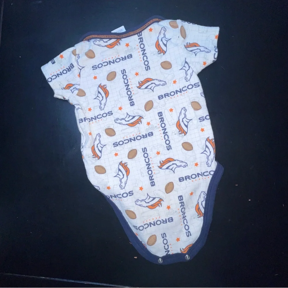NFL Broncos Baby Bodysuit Duo in Orange and White